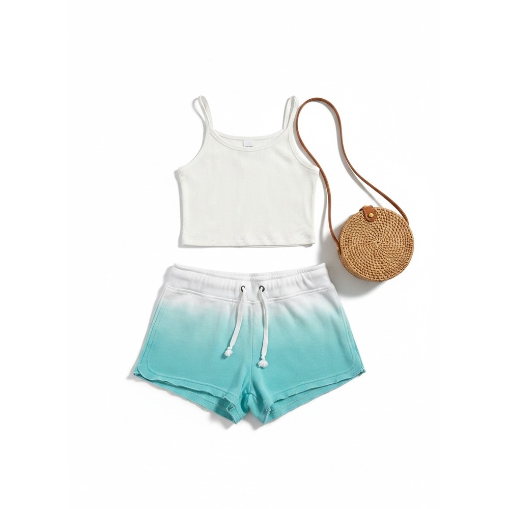 Ocean Drive Ombre Tie Dye Drawstring Lounge Shorts Large Beachy Soft Girl
